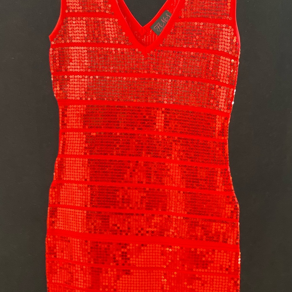 Elegant Red Sequin Dress